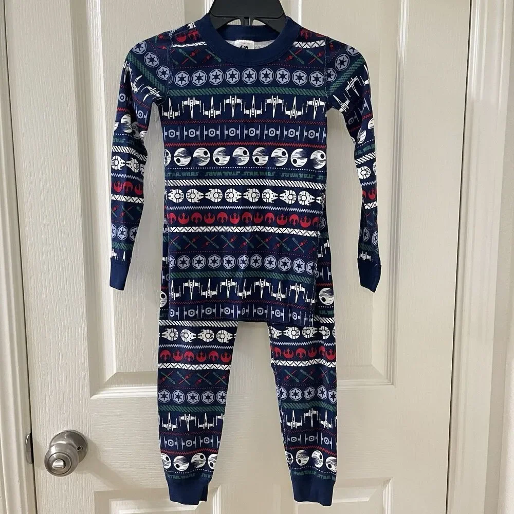 Hanna Andersson Star Wars Holiday Fair Isle 2-Pc Long John Pajamas Size 110 US 5